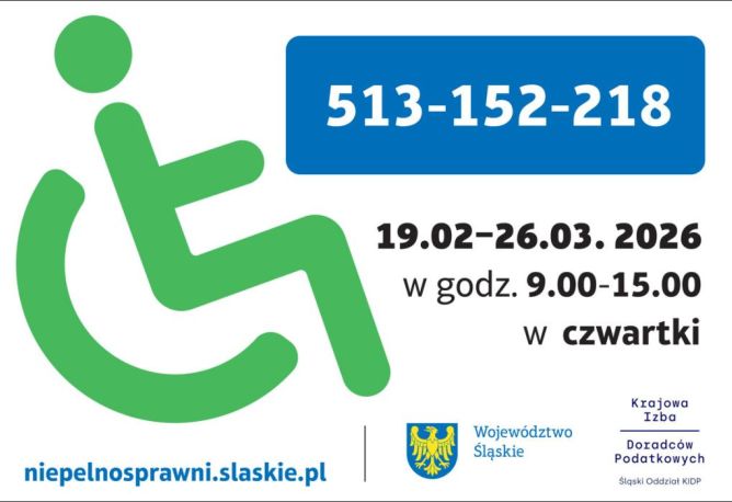 grafika informująca o bezpłatnych poradach podatkowych dla osób z niepełnosprawnościami